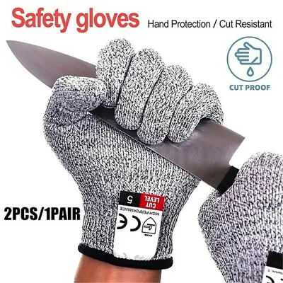 1 Pair Metal Mesh Anti-cut Safety Gloves Stainless Steel Wire Cut-Resistant • £5.23