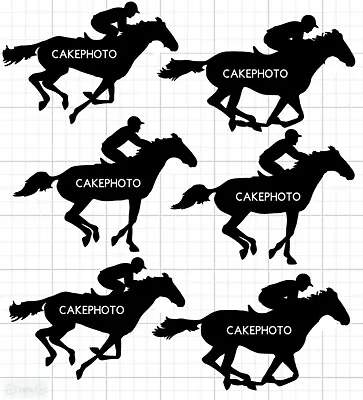 Silhouettes Race Horses Edible Icing Cake Images / Uncut Or Pre-cut • £7