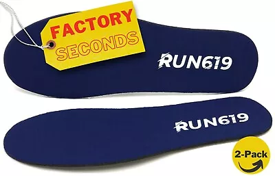 (2 Pack) RUN 619 Shoe Insoles - Manufacturer Cosmetic Blemish / THIN Insoles • $21.99