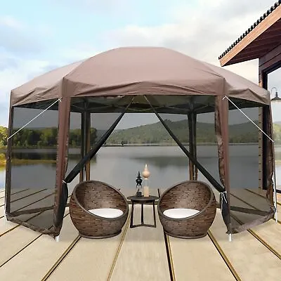 13x13 Ft Portable Gazebo Pop Up Gazebo Screen House Party Tent With Mosquito Net • $99.99