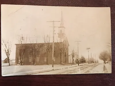 PA Quakertown Pennsylvania RPPC Real Photo Church Bucks County 1913 Postcard • $7