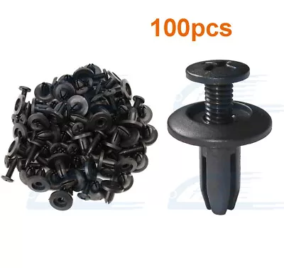 100 Pcs Black Auto Car Door Fender 6mm Hole Push Plastic Rivets Retainer Clips • $5.99