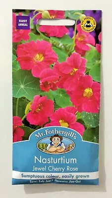 🌞🌸 Mr Fothergills Pink Nasturtium 25 X Seeds Jewel Cherry Rose Edible Flowers • £3.45