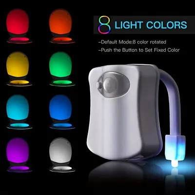 US 3-6 Pack Motion Sensor Activated LED 8 Colors Changing Toilet Night Light • $17.95