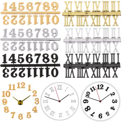 1 Set Black Silver Gold Clock Arabic Numbers Roman Numerals DIY Repair Tools  • $6.27