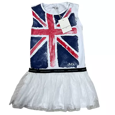 John Galliano RRP£145 AGE 10YEARS Dress Kids Girls Top Skirt White C108 • £23