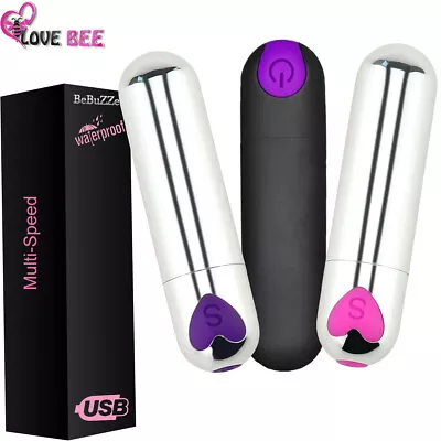 Ultra USB Rechargeable Bullet Vibrator Massager Dildo Clit Stimulator Sex Toy • $24.95