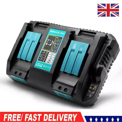 220V 14.4V-18V FOR Makita DC18RD LXT Twin Port Rapid Battery Charger UK Plug NEW • £21.89