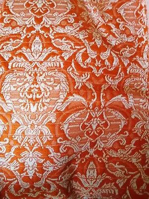 £12 • Buy Dressmaking Fabric Jacquard Stretch Thick Jersey Orange Over 3m X 125 Cms