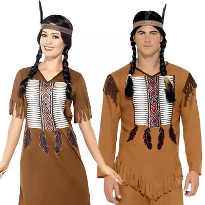 £17.99 • Buy Native American Adults Fancy Dress Wild West Western Red Indian Tribal Costumes