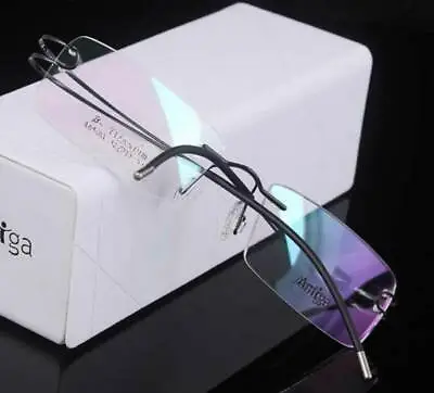 Mens Titanium Eyeglass Frames Rimless 52mm Spectacles Hingeless Rx-able Flexible • $32.39