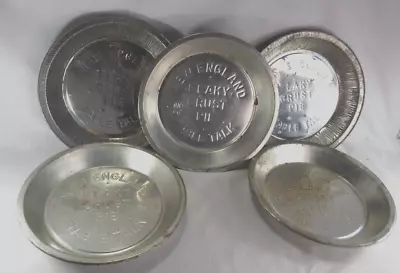 5 Vintage New England Table Talk Flaky Crust Pie Tin Plate 3/10 Cent Deposit • $21.99