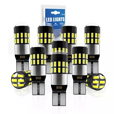 10x White T10 Wedge LED Interior License Plate Light Dome Bulb 192 168 194 2825 • $49.99