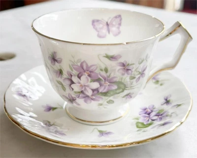 £156.16 • Buy Aynsley #11 Bone China Golden Color Violet Butterfly Vintage Cup