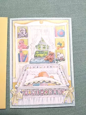 VTG ADORABLE NOS 1995 Marian Heath Greeting Card  A NEW BABY  Designed Mary Hood • $125