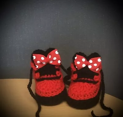 £6.99 • Buy Crochet Baby Shoes Handmade Crochet Wool Baby Booties Sneakers Slippers