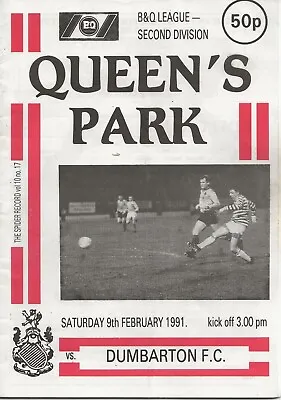 £0.99 • Buy Queens Park V Dumbarton Scottish League 9th February 1991