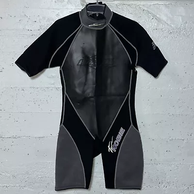 Vintage Sterns Wetsuit Team Hobie Short Sleeve Black & Gray Mens Size Large 80s • $30