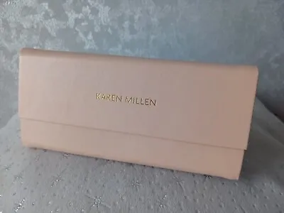 KAREN MILLEN Designer Trifold Glasses Case - Nude Pink Faux Leather • £6.80