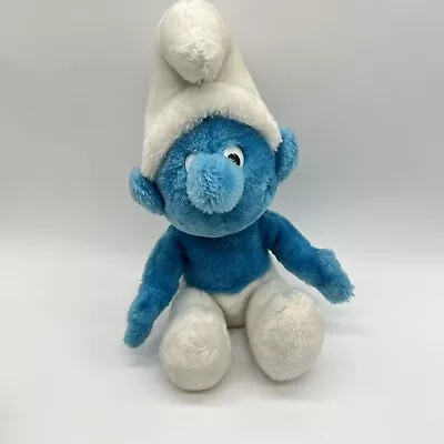 Peyo Wallace Berrie & Co Plush Smurf Stuffed Animal Blue Toy Doll Vintage 1979 • $21.24