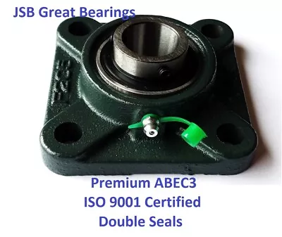 Premium UCF207-22 Double Seals ABEC3 Square Flange Bearings 1-3/8 Bore UCF207 22 • $18.20