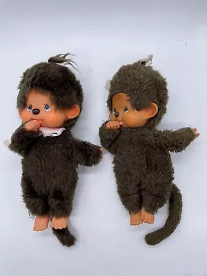 Vintage Monchhichi Sekiguchi Lot Of 2 Baby Thumb Sucker Plush Toys • $49.99