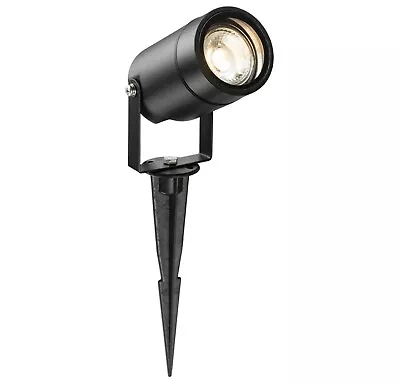 £24.99 • Buy Knightsbridge Outdoor Garden Spike Light Black 230V IP65 + Halogen LED GU10 Lamp