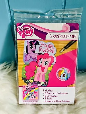 8 My Little Pony MLP Party Invitations W/ Save The Date Stickers 2013 New Sealed • $11