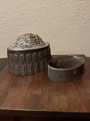 Antique Metal Jello Mold Oval Shape On Stand • $12