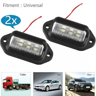 2Pcs LED License Plate Light Tag Lamps Assembly Replacement For Truck Trailer RV • $8.40