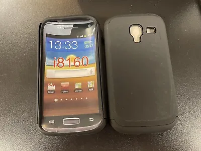Samsung Galaxy Ace 2 I8160 Shockproof Case Tough 2 Piece Silicone Black • £1.99