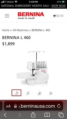 NEW IN BOX Bernina L460 Serger   Amazing Machine Beautiful Stitches • $1325