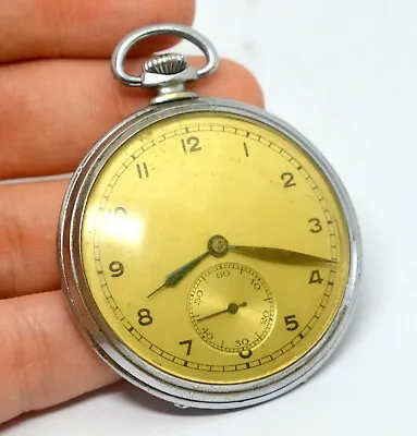 Vintage Art Deco Military Style 15 Jewels Old Mechanical Pocket Watch • $55.24