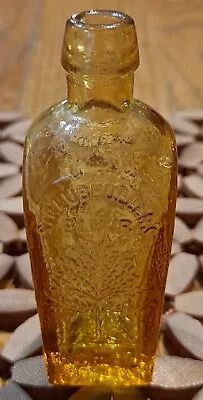 $0.99 • Buy Vintage Straubmullers Elixir Tree Of Life Amber Glass Bottle Excellent Condition