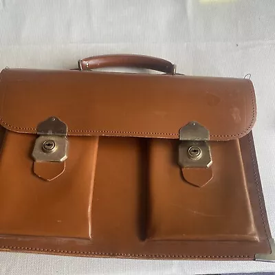 Vintage Brown Briefcase With Cheney Lock No Key • $59.66