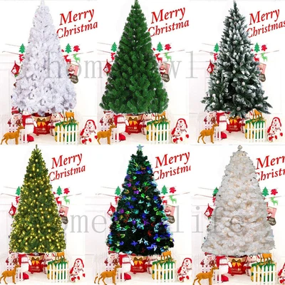 £28.99 • Buy 4/5/6/7ft Pre Lit Christmas Tree With LED Lights Artificial Bushy Tip Xmas Decor
