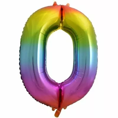 $6.99 • Buy 34inch Decrotex Foil Balloon Numeral Rainbow