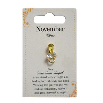 £4.99 • Buy Guardian Angel November Birthstone Angel Pin With Gem Stone Sentimental Gift Ide