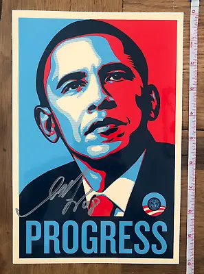 Shepard Fairey OBEY 2008 PROGRESS Hope Campaign Barack Obama 10  Sticker SIGNED • $170