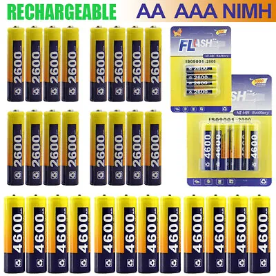 AA AAA Rechargeable Batteries Lithium NI-MH 2600mAh 4600mAh 1.2V Battery • $8.79