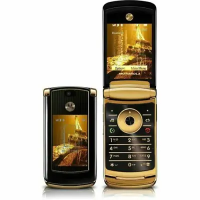 Luxury Motorola RAZR2 V8 2MP MP3 Bluetooth Flip Mobile Phone GSM 2G Unlocked • $60.45