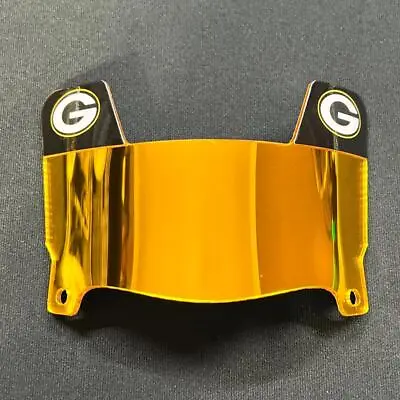 Green Bay Packers - Gold Chrome Mini Football Helmet Visor With Black Clips 2 • $25