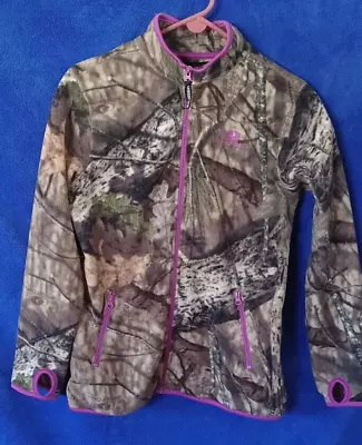 Mossy Oak Women's Fleece Camo Full Zipper Jacket M (8-10) With Pink Piping • $12