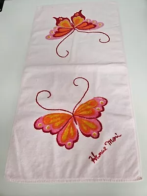 **SWEET** RETRO *PINK* Vintage Hanae Mori MARTEX Butterfly Hand Towel 1970s • $14.50