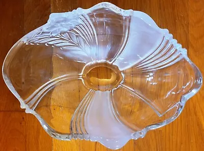 Mikasa Crystal Oval Serving Bowl 11”X8”X5.5”  With Frosted Flower & Ribbons NEW • $19.99