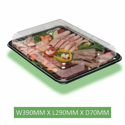 £17.77 • Buy Medium Platters Sandwich Plastic Catering Trays With Lids For Party, Food Buffet