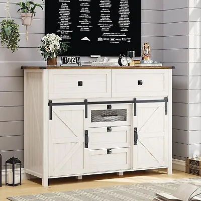 Dresser With 5 Drawer Large Capacity Chest Of Drawers Farmhouse TV Stand Bedroom • $249.99
