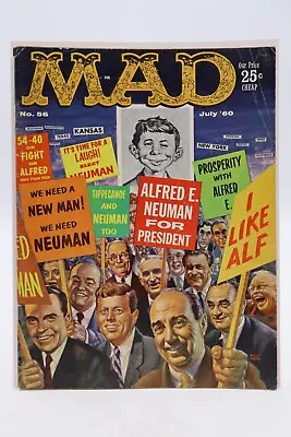 Mad Magazine (1952) #56 Freas Kennedy Cover Wood Drucker Dave Berg Orlando VG+ • $24