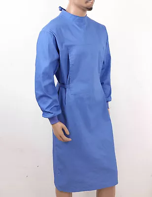 £28.62 • Buy Unisex Surgical Gown Long Sleeve Hospital Workwear Doctor Uniform Long Coat Tops