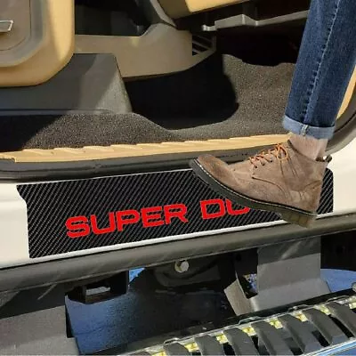 Ford F250 F350 F450 Super Duty Carbon Fiber Red Door Sill Cover Scuff Pad Guard • $44.99